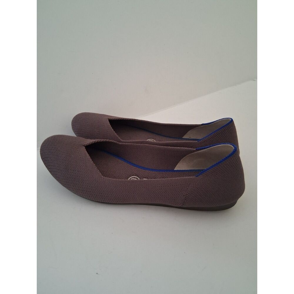 Rothys The Flat Mink Gray Round Toe Ballet Flats Sz 8 Blue Halo Slip On Retired